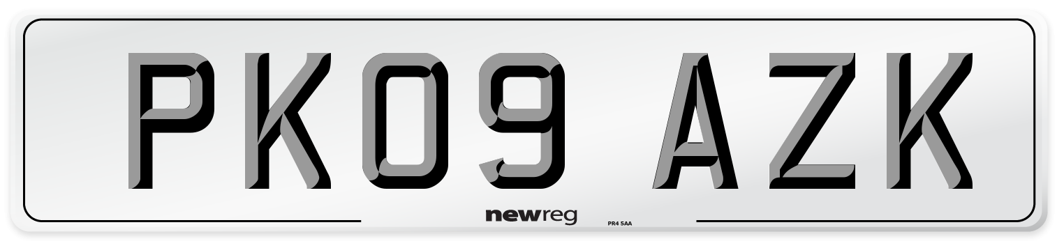 PK09 AZK Number Plate from New Reg